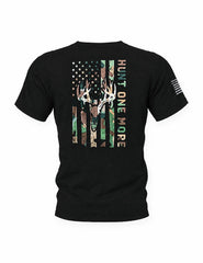 Stripes and Antlers Camo black tee, back print – Hunt One More