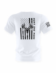Stripes and Antlers white tee, back print – Hunt One More