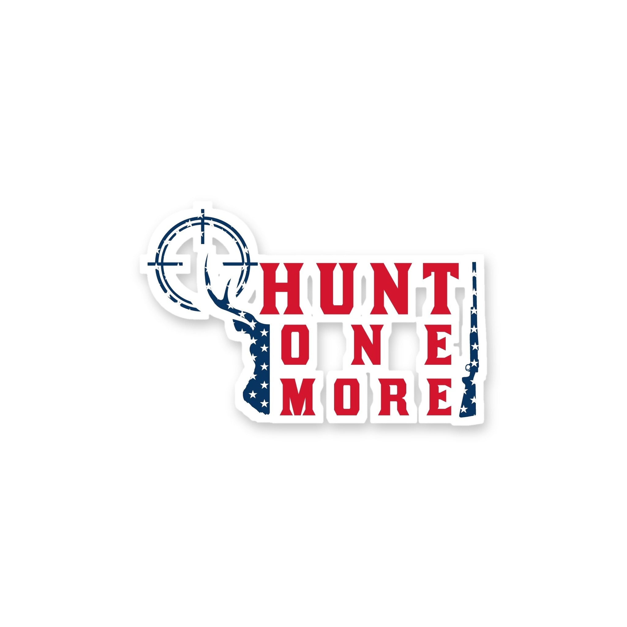 American Flag Hunting Decal on white background – Hunt One More vinyl decal