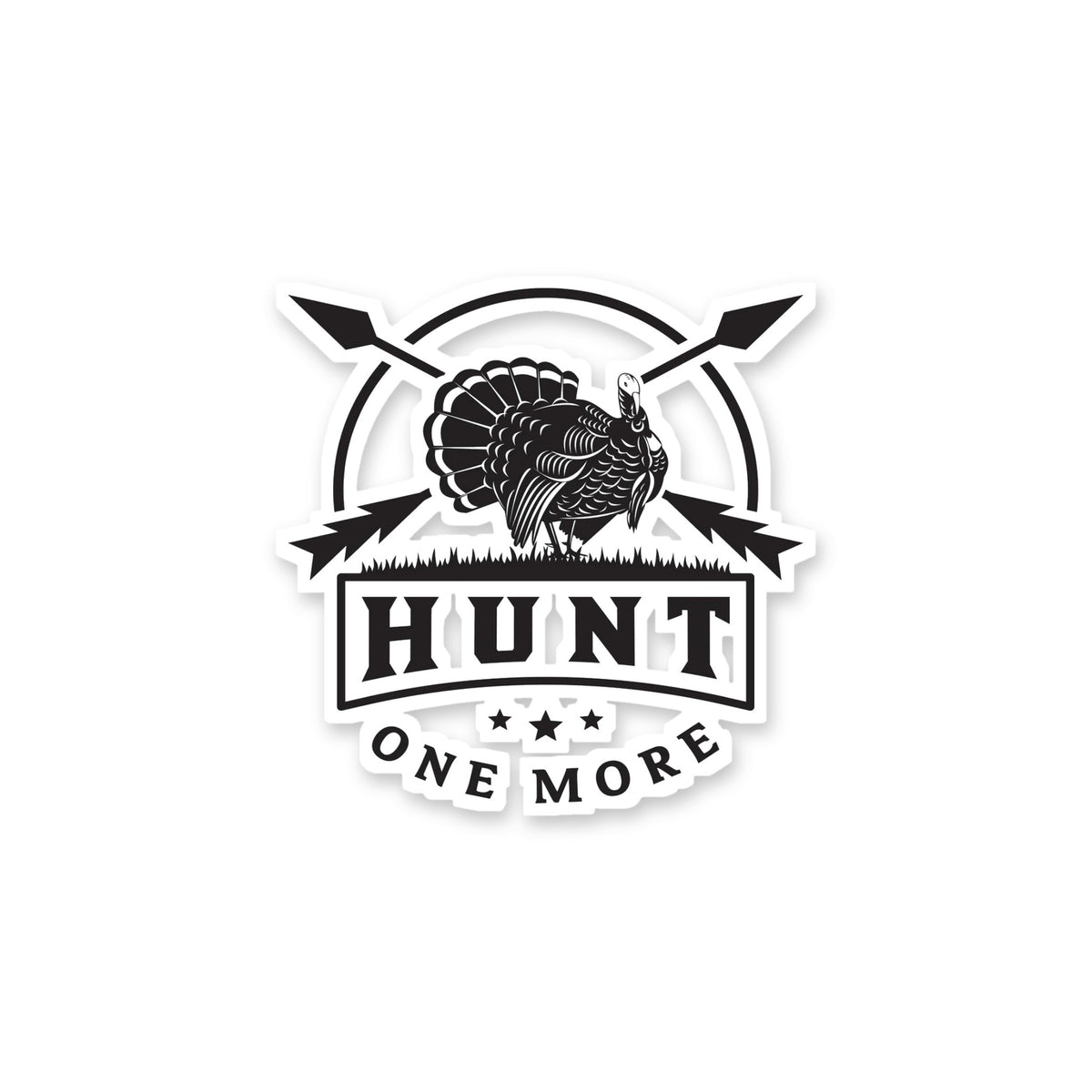 Turkey Hunting Decal on white background – Hunt One More vinyl decal
